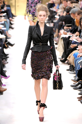Spencer negro falda drapeada estampada Louis Vuitton
